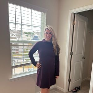 Maggy London Long Sleeve MIDI Dress.  Purple and Blue.  Size 6.